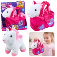 Plush Toy Unicorn In A Bag, White, 25Cm