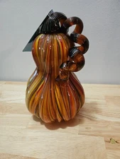 Glitzhome Halloween Harvest Colors Glass Gourd