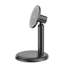 Plastic Desktop Phone Stand 360 Degree Rotating 15W Wireless Charging Holder