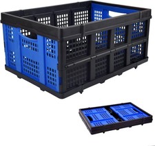 Collapsible Storage Crate 22L x 15W x 10.7H Inch - Foldable and Stackable Plasti