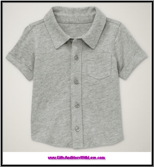 Baby Gap NEW NWT Heather Gray POCKET KNIT COTTON SS POLO TOP SHIRT  12-18 Months