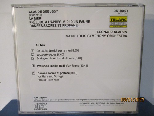 Debussy: La Mer - Leonard Slatkin - St. Louis Symph. Orch. - CD - MINT - 25-3131 - Picture 2 of 3
