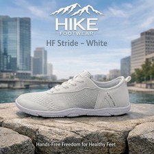 Hike Footwear Stride Womens 10/10.5 Mens 8/8.5 EU41 White Slip On Barefoot