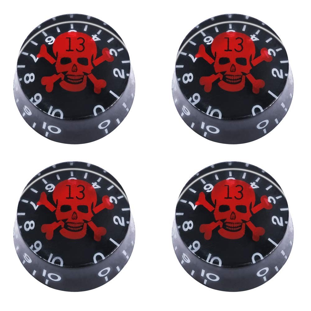 4pcs Skull Electric Guitar Knob Bass Top Hat Knobs Speed Volume Tone Knob AMP...
