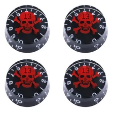 4pcs Skull Electric Guitar Knob Bass Top Hat Knobs Speed Volume Tone Knob AMP...