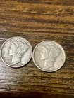 1944 & 1945 Mercury Dimes.