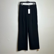 NWT Reformation Alex Trouser Pant in Black Twill Size 6