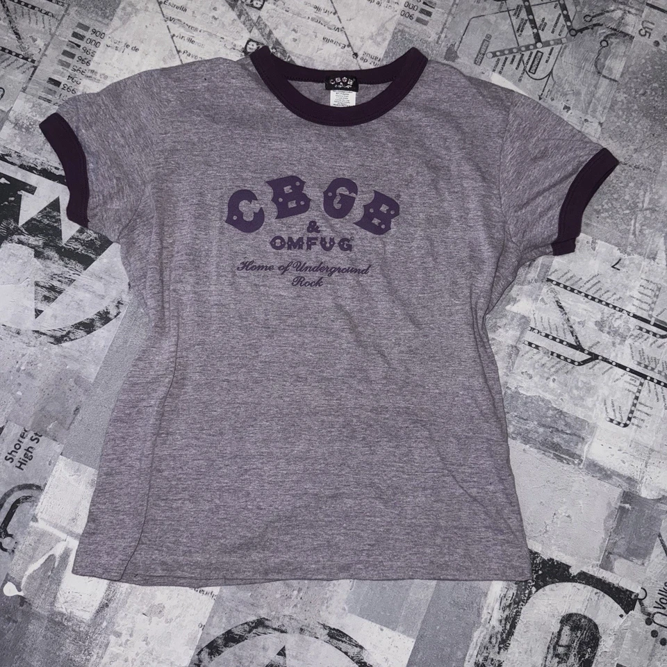 Camiseta de Colección Años 90 CBGB y OMFUG NYC Club Camiseta Ajustada Timbre Talla L Púrpura EE. UU. Foto 4 de 4