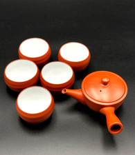 Japanische Vintage Tokoname Ware Kyusu Teekanne Yunomi Tasse 5-teiliges Set...