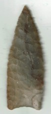 indian artifact CLOVIS arrowhead indian artifact   3/4 X 2  5/8 INCH primitive