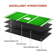 10X4ft Synthetic Grass Baseball Softball Batting Practice Hitting Mat Outdoor
