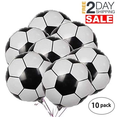 OARKIVE 10 Globos De Papel Aluminio Futbol Soccer 18 Pulgadas Decoracion Para Cumpleaños