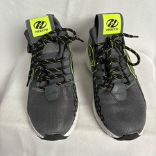 Heelys Bandit Grey Neon Green Wheeled Athletic Skate Shoes Youth 4 HE 100687