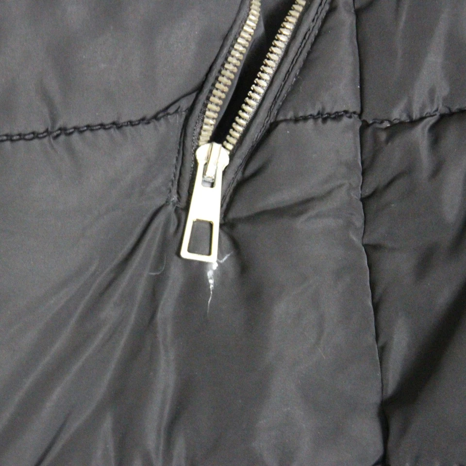 Abrigo acolchado negro de piel sintética con capucha y bolsillos delanteros chaqueta para mujer YMI Collection 3X Foto 4 de 4