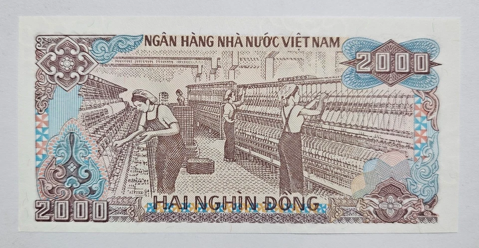 Vietnam 1988 / 2.000 Dong 2` sólido número de serie 2222222 gema UNC Foto 2 de 3