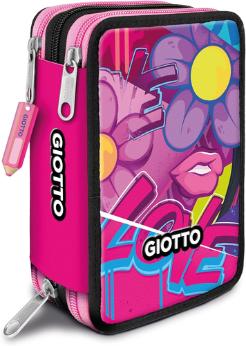 Astuccio Supermina 3 Zip Young Street Art, Rosa - Foto 9 di 12