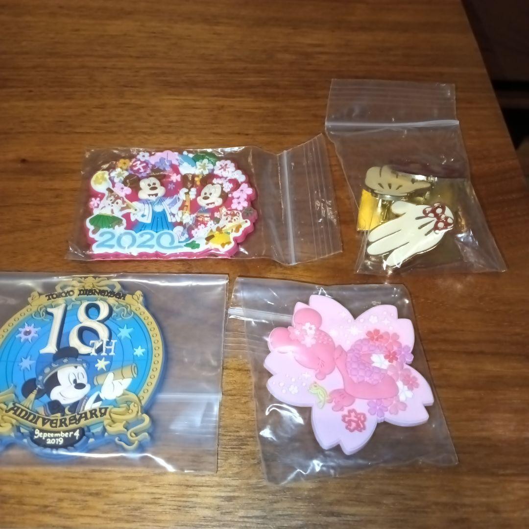 Tokyo Disney Mickey Mouse 18th Anniversary Cherry Blossom Pin Set Used