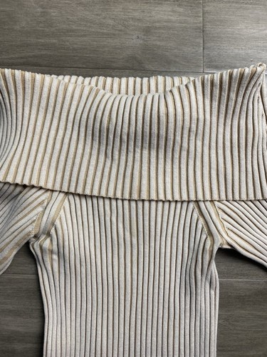 Anthropologie Sancia Dress Bodycon Brown Ribbed Stretch Knit Maxi Turtle Neck Xs - Picture 2 of 8