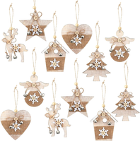 12Pcs HolzanhäNger Weihnachten Weihnachtsbaum Holz AnhäNger Weihnachten Weihnach