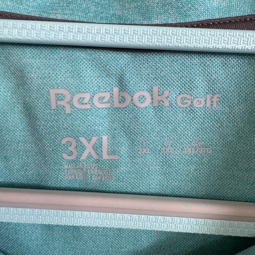 Reebok Shirt Golf Polo Men's Size 3XL Teal Short Sleeve Stretch Preppy - Picture 2 of 9