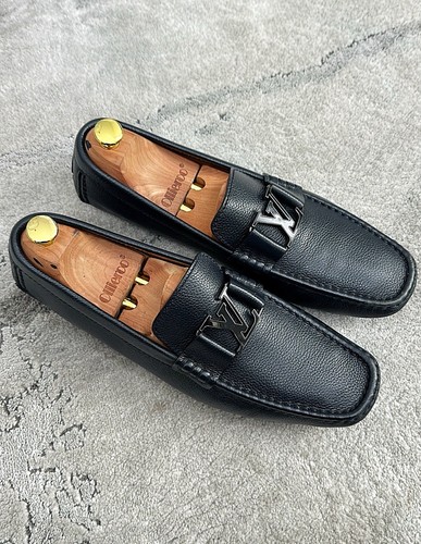 Authentic Louis Vuitton Monte Carlo Navy Blue Leather Mens Loafer US11 EU44 LV10 - Picture 2 of 8