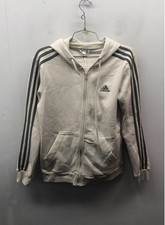 Adidas Women's 3-Stripes Fleece Full Zip Hoodie Alumina Cream NWT Sz S