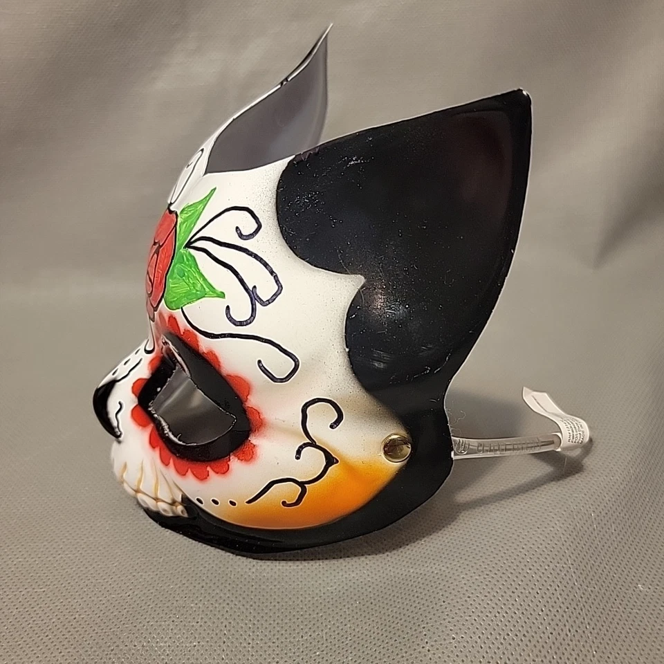 Day of the Dead Cat Costume Masquerade Mask with Eyeglass Arms 2014 - Image 2 of 4