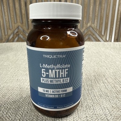 Triquetra L-Methylfolate 5-MTHF  Methyl B12 Supplement 7.5 mg 60 Capsules NEW
