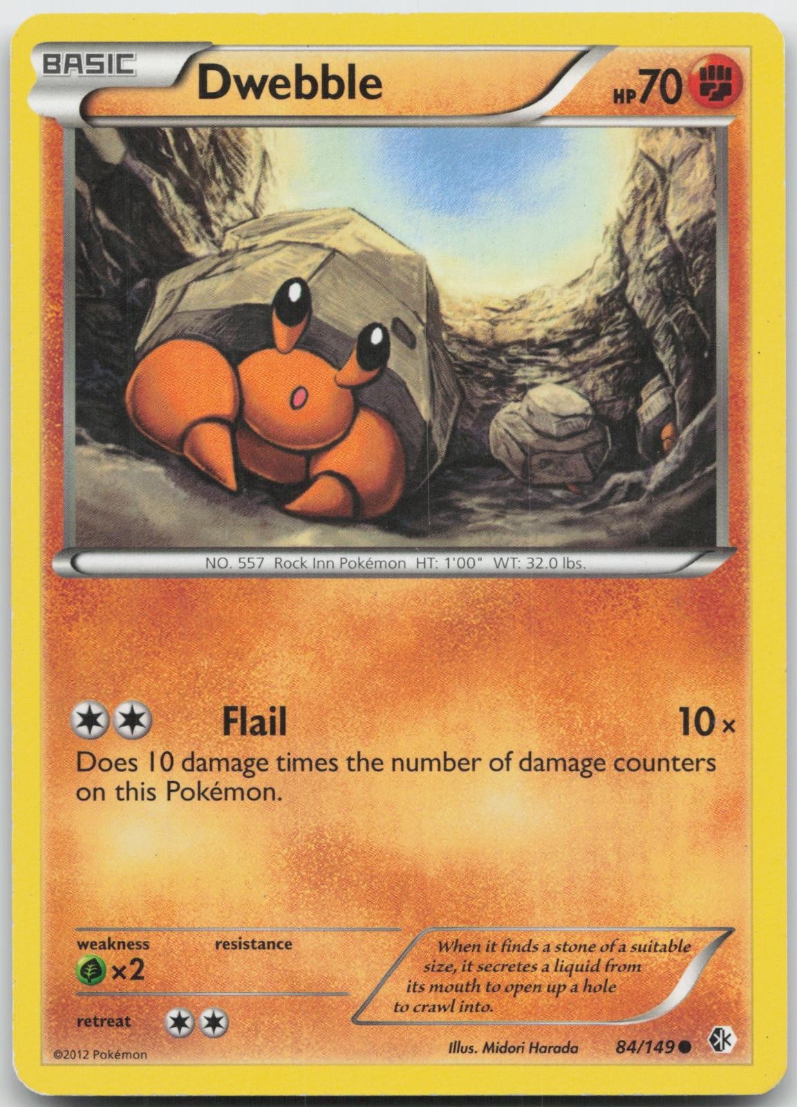 Dwebble 84/149 Common Boundaries Crossed Pokemon Moderately Played