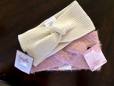 Winter Headwrap - Ivory  Pink