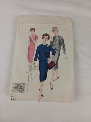 Vintage Vogue Couturier Design Printed Dress Pattern 183