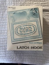 Wonderart Latch Hook Rug Kit Roses and Ribbons 24" X 34" NIP