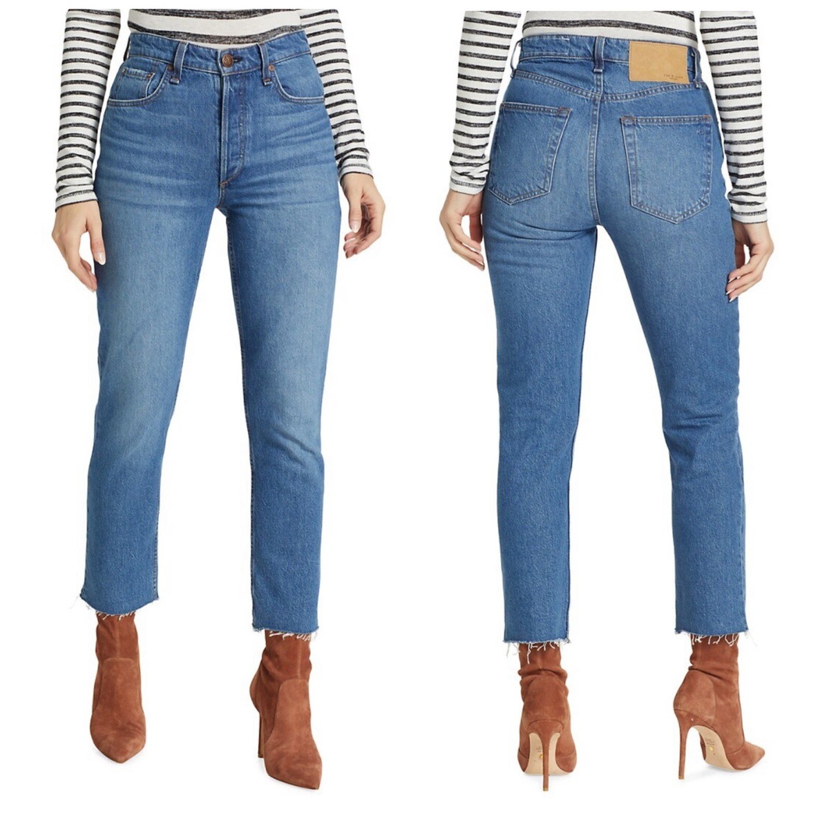 rag and bone nina high rise cigarette jeans rag & bone Nina Monty High-Rise Ankle Cigarette Jeans Size 28