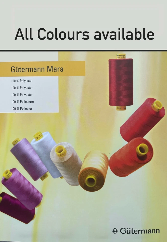 1-399 Colours Gutermann Mara 120 Polyester Sew All Thread 1000m/1093yds - Image 2 of 4