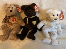 TY BEANIE BEAR SIGNATURE LOT OF 3 2002,2003,2004 MINT