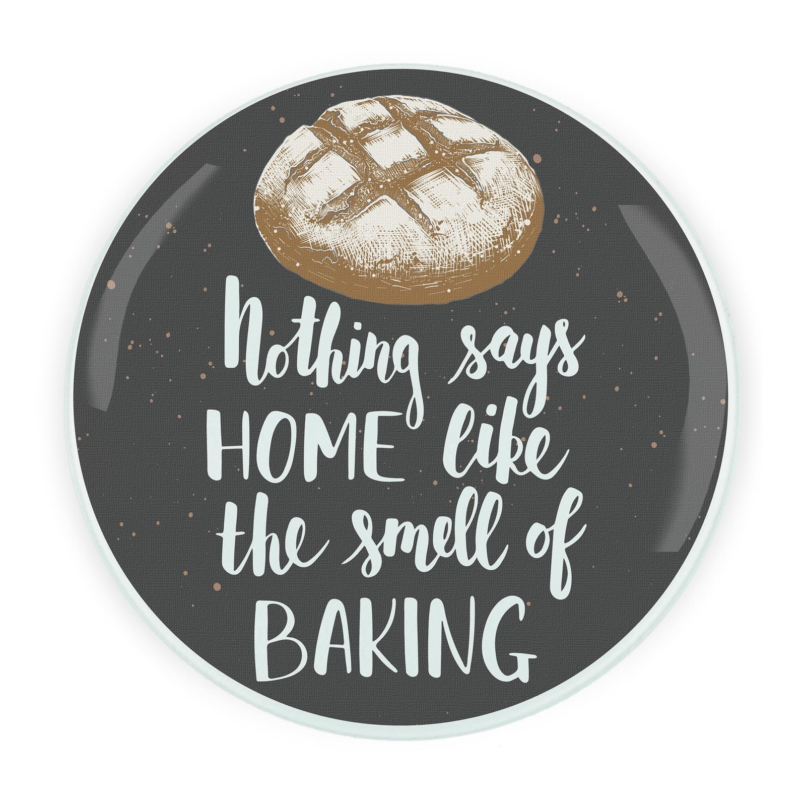 Smell Of Baking Round Worktop Protector - Food Themed Glass Kitchen Gifts