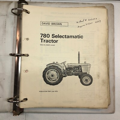 David Brown 780 Selectamatic Tractor Parts Catalog Manual