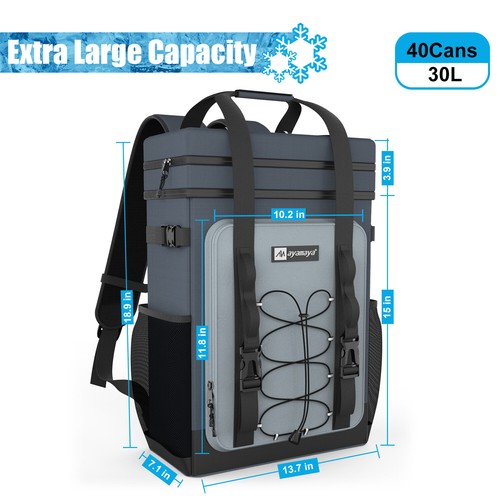 30L Cooler Backpack Insulated Bag Leakproof Waterproof Camping Picnic Lunch Big - Picture 2 of 17