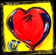 Valentine Heart   IMPASTO  IMPRESSIONIST ORIGINAL OIL  PAINTING - NICE!