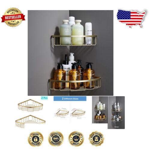 Gebürstetes Gold Dusch Caddy Set - Wandmontage Schwerlast Aufbewahrungslösung