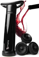 Red Noel Vacuum Wine Saver with 3 Wine Stoppers