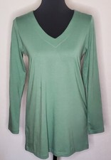 Women's J. Jill Double V Seamed Shirt Light Mint Green XS Extra Small