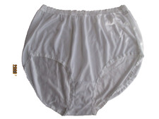 VINTAGE JMS Sheer Panties Shiny Nylon Gusset w/Lace Size 10 Panty White Hi Cut