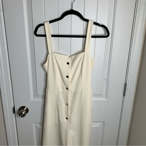 Zara white belted jumpsuit size medium minimalist vacation summer - Picture 4 of 10