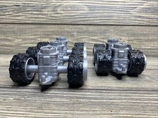 Vintage Plastic Gray Truck Car Monster Wheels Replacement Part Piece