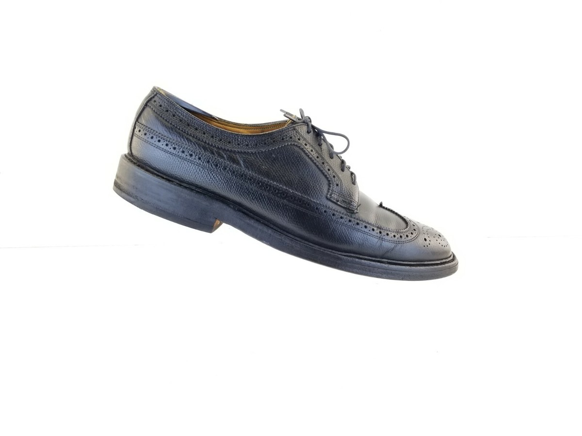 Florsheim Imperial Vintage Black Longwing Wingtips Mens  display picture 2
