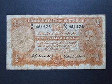 1952 Australia 10 Shillings 10/- Coombs/Wilson R.15 KGVI B8 prefix