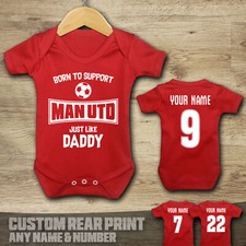 Man Utd - Born to Support - Baby Vest Suit Grow