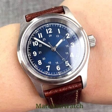 36mm Tandorio Diver Men's Automatic Watch 20ATM NH35 Blue Dial Sapphire Crystal