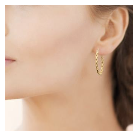Créoles Motif Chaîne - Diamètre 2,5 Cm - Plaqué Or 18 Carats (750/1000) - Neuf Avec étiquettes